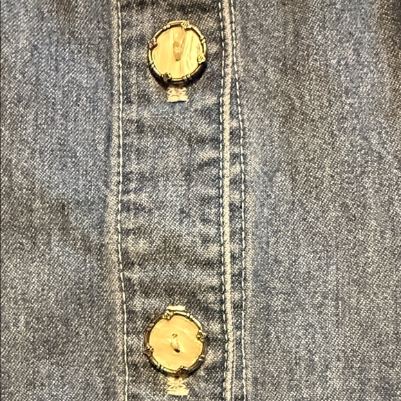 Vintage Tickets Denim Button-Front Midi Dress | Made in USA | Size 3/4 - Picture 3 of 12